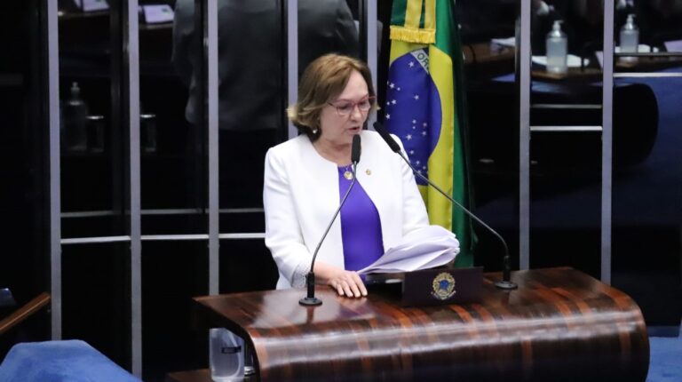 Senadora Zenaide discursando no plenário do Senado.