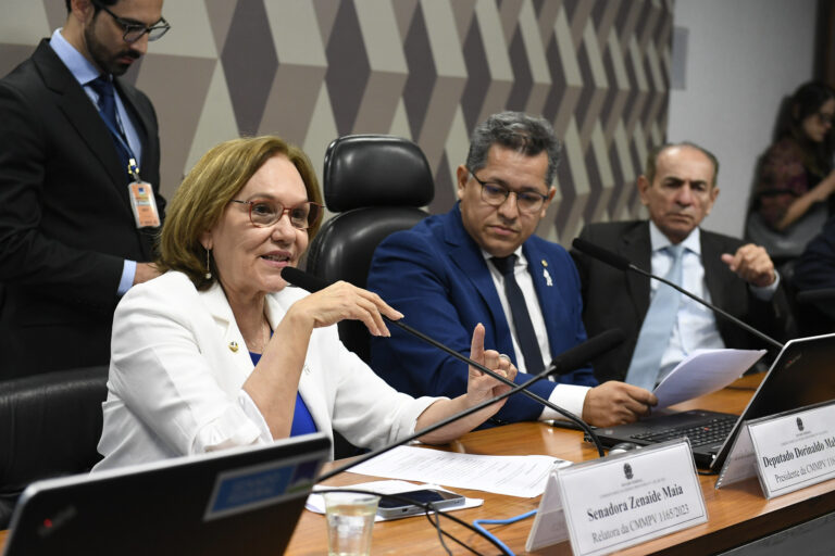 Senadora Zenaide Maia na mesa da audiência sobre o Mais Médicos.